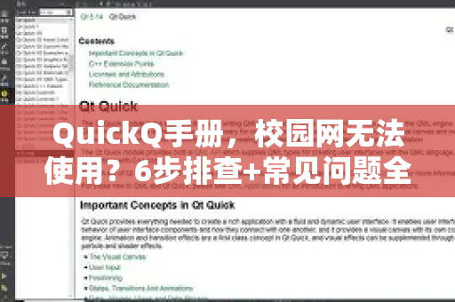 QuickQ手册，校园网无法使用？6步排查+常见问题全解